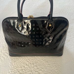 Arcadia Elegant Black Patent Leather Handbag